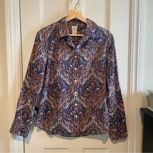 J. Crew Perfect Paisley Shirt
